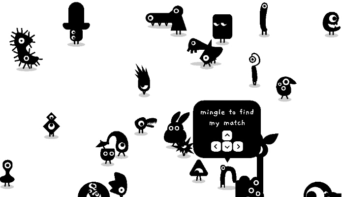 itch.ioのインディーゲーム「mingle」のプレイ画面